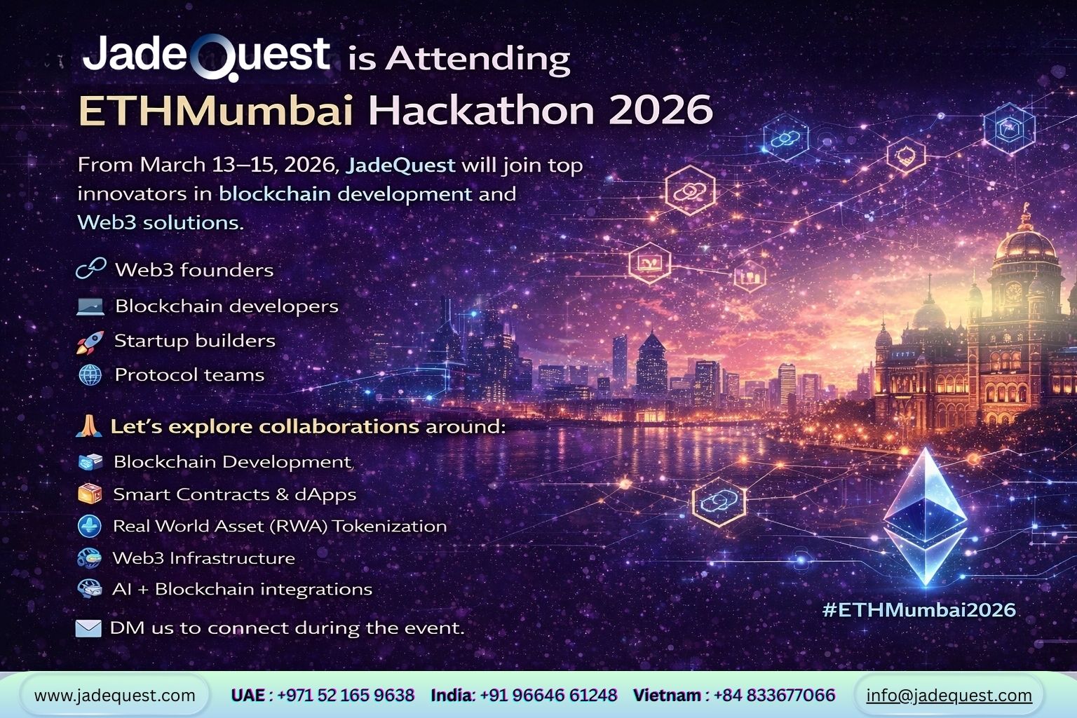 JadeQuest Attending ETHMumbai Hackathon 2026